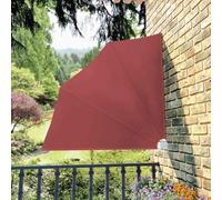 Ventilateur de balcon pliable rouge terre cuite, 140 x 140 cm, brise-vue résistant aux UV, contre le vent, pour terrasse, balcon, protection solaire extérieure, voile d'ombrage en polyester