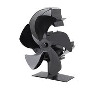 Ventilateur de Bois, Ventilateur de Brûleur à Tronc 5 Lames Qui économisent de l'énergie à l'énergie de Circulation énergétique (BLACK)