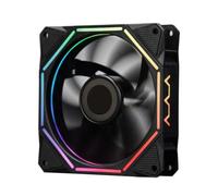 Ventilateur de Boîtier PC 12cm ABS Noir Argb pour Ordinateur de Bureau | Bruit de Résonance, Roulement Hydraulique Scellé, Éclairage Anneau 8 Côtés, Accessoire Châssis
