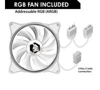 -Ventilateur De Boîtier Pc Gamer 2X120Mm -Flux D¿Air Élevé -Rgb Adressable Led Pwm 3 Pins 5 Volts Dual Loop -Silencieux -Refroidissement 12Cm-Blanc