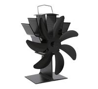 Ventilateur de brûleur, Ventilateur pour poêle 7 pales Ventilateur pour cheminée à chaleur Brûleur à bois en alliage d'aluminium Ventilateur écologique Maison silencieuse Distribution du c