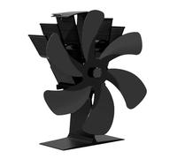 Ventilateur de brûleur, ventilateurs de poêle à bois, ventilateur de cheminée noir 6 pales alimenté par la chaleur Ventilateur de poêle à bois Cuisson Poêle à bois Eco Silencieux Ventilateur de poêle