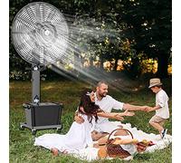 Ventilateur de brumisation oscillant, ventilateur sur pied robuste avec 3 réglages de puissance, haute efficacité énergétique, réservoir de 42 L, idéal pour le refroidissement extérieur et intérieur