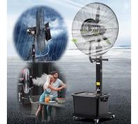 Ventilateur de brumisation Portable de 26 Pouces, Ventilateur de piédestal extérieur oscillant à 90 °, Grand Ventilateur de pulvérisation Industriel pour Une Utilisation résidentielle et Patio, idéal