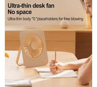Ventilateur de bureau à batterie 1200 mAh 4 réglages de vitesse, design compact pour une utilisation pratique partout où vous allez (Kaki)