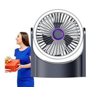 Ventilateur De Bureau Avec Lumière | Ventilateur De Bureau Pour La Maison,Lampe D'éclairage Rotable Ventile Circulateur D'air De Table,180 Degrés Silencieux Avec Conception Pendue Pour Femmes