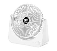 Ventilateur de bureau électrique à piles - Beat Intense Summer Heat Waves, refroidisseur d'air personnel compact et léger, taille 21 x 19,5 x 6 cm + noyau léger de 380 g, moteur silencieux de qualité