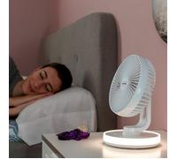 InnovaGoods Ventilateur de bureau FanLed Ø6,6'' rechargeable 4000 mAh Blanc