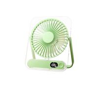 Ventilateur de Bureau Mini Ultra Fin Transparent Rechargeable USB Type-C, Ventilateur de Table Silencieux Inclinable Plusieurs Vitesses pour Bureau Étude Chambre Été Cadeau Étudiant Salarié