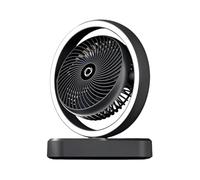 Ventilateur de Bureau Petit et Silencieux - Modèle Compact avec Lumière Incorporée,Système Oscillant Rechargeable 3 Vitesses avec Éclairage pour Maquillage pour Chambre Camping Extérieur et Accessoire