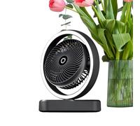 Ventilateur de Bureau Petit et Silencieux - Petit Ventilateur de Table avec Lumière Réglable - Oscillant 3 Vitesses Alimenté par Batterie, Lumière pour Maquillage Rafraîchisseur d'Air pour Chevet et V