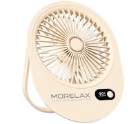 Ventilateur de Bureau Portable Rechargeable, Petit Ventilateur Personnel à Vent Puissant, 6 Vitesses de Refroidissement, Mini Ventilateur USB Compact Pour Intérieur, Extérieur et Bureau (Beige)