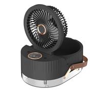 Ventilateur de bureau portable USB avec humidificateur à brume, design pliable, ventilateur rechargeable avec lumière LED, compact et utilisation de voyage, hydratation personnelle SYz260 (noir, A)