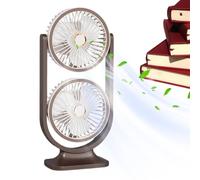 Ventilateur de Bureau,Rafraîchisseur D'Air Rechargeable Par USB - Ventilateur À Double Tête Petit Pour L'Extérieur, L'École, La Maison, La Chambre, Le Salon Et Le