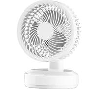 Ventilateur de bureau rechargeable par USB Circulation d'air silencieuse Ventilateur de table pour étudiant Dortoir Maison Blanc Type de tête mobile