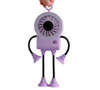 Ventilateur De Bureau Robot - Refroidisseur D'air USB Pliable Et Flexible, Bande Lumineuse LED, Affichage Numérique, Mini Ventilateur À Ventouse En Silicone | Accessoire De Refroidissement Portable Po