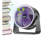 Ventilateur de bureau tranquille, ventilateur de bureau - Ventilateur de chevet alimenté par USB,Refroidisseur personnel calme avec veilleuses colorées, amplificateur de qualité d'air réglable à