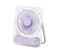 Ventilateur de Bureau Ultra-Fin avec Affichage Numérique, Chargement USB, Vent Fort, Ventilateur Silencieux de Style Carte, Petit Ventilateur de