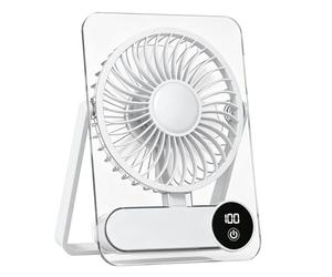 Ventilateur de bureau ultra fin, rechargeable à 100 vitesses, support mural | Cela vous donne 100. Appuyez longuement pour affiner d'un murmure à un éclat. L'écran LED indique votre vitesse exacte
