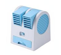 Ventilateur de Bureau Usb Mini Refroidisseur d'Air Portable avec Deux Bouches Ajustables et Réservoir à Glace et eau pour Souffle Rafraîchissant, Bleu, size to 1