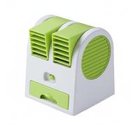 Ventilateur de Bureau Usb Mini Refroidisseur d'Air Portable avec Deux Bouches Ajustables et Réservoir à Glace et eau pour Souffle Rafraîchissant, Vert, size to 4