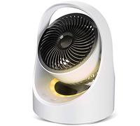 Ventilateur de bureau USB - Petit ventilateur de bureau silencieux - 4 vitesses - Rechargeable - Oscillant - Sans fil - Avec lumière LED - Pour la maison, le bureau, la chambre, les voyages - 4400 mAh