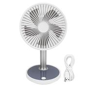 Ventilateur de bureau USB portable rétractable quatrième quatrième engrenage Ajustement bas réglable, petit ventilateur de table pour le bureau de bureau à domicile voyage en (Beige)