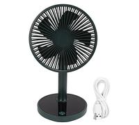 Ventilateur de bureau USB portable rétractable quatrième quatrième engrenage Ajustement bas réglable, petit ventilateur de table pour le bureau de bureau à domicile voyage en (Vert)