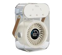Ventilateur de bureau USB silencieux avec flux d'air turbo, affichage numérique, humidificateur à 90 degrés, 2 en 1, vaporisateur de refroidissement Nano rotatif, ventilateur