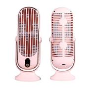 Ventilateur de Bureau USB, Ventilateur de Bureau Oscillant une Roue Amovible pour la Voiture (Rose)