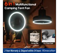 Ventilateur de Camping 10000mAh, diffuseur d'air Portable de bureau Rechargeable, ventilateur électrique de plafond sans fil avec batterie externe, trépied lumineux LED Basic White