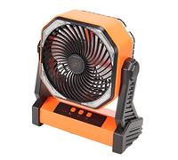 Ventilateur de Camping avec Lanterne LED, 4 Niveaux, Pivot à 270 Degrés, Grand Volume D'air, Ventilateur de Tente Extérieur Rechargeable par USB avec Crochet pour le Camping
