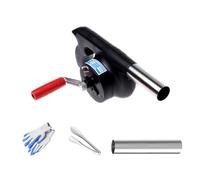 Ventilateur de camping manuel à manivelle pour l'extérieur, pour allumer un feu de charbon de bois avec flux d'air réglable, ventilateur à manivelle pour l'extérieur