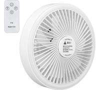 Ventilateur de Camping Portatif Télécommande Chargement USB Trois Vitesses Ventilateur Mural Mini Petit Ventilateur Electrique de Plafond Blanc