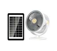Ventilateur de camping rechargeable à énergie solaire 3000 mAh pour | Batterie rechargeable de 3000 mAh - Puissance longue durée - Moteur silencieux sans balais - Portable pour les voyages en
