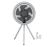 Ventilateur de Camping sur Trépied, Ventilateur Rechargeable par USB, Ventilateur de Camping Portable D'extérieur avec Lumière et Batterie Externe de 10 000 MAh, Mini Ventilateur Rechargeable Silencie