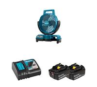 Ventilateur de chantier 14,4 / 18V LXT DCF203Z + 2 batteries 18V 5 Ah + 1 chargeur rapide DC18RC MAKITA