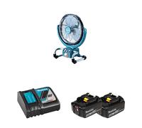 Ventilateur de chantier 14,4 / 18V LXT DCF300Z + 2 batteries 18V 5 Ah + 1 chargeur rapide DC18RC MAKITA