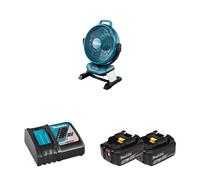 Ventilateur de chantier 14,4 / 18V LXT DCF301Z + 2 batteries 18V 5 Ah + 1 chargeur rapide DC18RC MAKITA