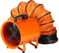 Ventilateur de chantier 195-W-AC-Moteur-Souffleur de chantier 2900 tr/min Ventilateur de chantier Souffleur 504 L/s (1070 CFM) - Ventilateur axial avec 8 m de tuyau - Ventilateur axial 79 dB niveau so