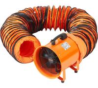 Ventilateur de chantier Moteur AC 300 W Ventilateur de chantier 2830 tr/min Ventilateur de chantier Ventilateur 1720 CFM (2922 m3/h) Ventilateur axial 10 m de tuyau Ventilateur axial 79 dB Niveau sono
