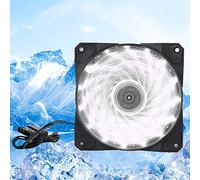 Ventilateur de Châssis Silencieux, Refroidisseur D'ordinateur pour les Boîtiers D'ordinateurs, Accessoire pour PC CPU PC Streamer Mute LED à 15 Fils 3 Lumières Coloré 120 Mm (15 lumières blanches)