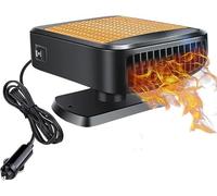 Ventilateur de chauffage de voiture, Riloer 12V 150W Dégivreur de pare-brise Dégivreur Vent chaud et frais Rotatif à 360 ° Portable Ventilateur de refroidissement de voiture