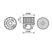 Ventilateur de chauffage FD8613 AVA QUALITY COOLING pour FORD MONDEO IV Turnier