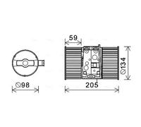 AVA COOLING SYSTEMS RT8586 Moteur électrique, pulseur d'air d'habitacle