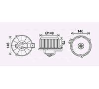 Ventilateur de chauffage TO8735 AVA QUALITY COOLING pour TOYOTA CARINA E VI