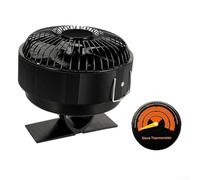Ventilateur de cheminée alimenté par la chaleur, 5 lames avec thermomètre pour feux de bois et de charbon, circulation de l'air chaud, moteur silencieux, support en alliage d'aluminium