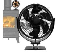 Ventilateur de cheminée alimenté par la chaleur - Poêle à bois rotatif à 360°, moteur écologique silencieux, pales en métal durable, circulation d'air , design compact | Idéal pour la maison,