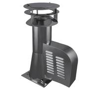 Ventilateur de cheminée avec plaque de base en acier inoxydable noir Ø 150 mm avec hotte