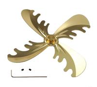 Ventilateur de cheminée compatible avec 4 pales en alliage d'aluminium, alimenté par la chaleur pour une circulation efficace de l'air et une meilleure répartition de la chaleur dans les pièces